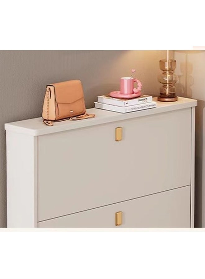 Kutis 3-Tier Household Upgraded Tipping Bucket Design Shoe Rack  Large Space Shoe Organizer Shoe Storage Cabinet  Density Board 80 x 17 x 118 cm. - Image 4